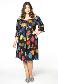 Dress wide neck CORAL - black - #1