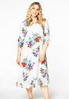 Dress ruffled bottom BOUQUET - white - #2