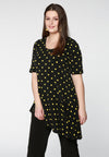 Shirt asymmetric wide bottom DOTS - black - #2