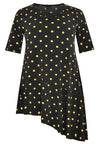 Shirt asymmetric wide bottom DOTS - black - #4