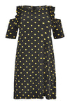 Dress cold shoulder DOTS - black - #4