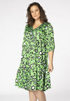 Dress beaded v-neck LEOPARD - green - #2