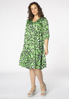 Dress beaded v-neck LEOPARD - green - #1