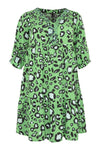 Dress beaded v-neck LEOPARD - green - #4