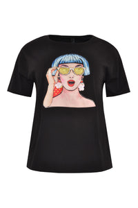 T-Shirt wide POP ART - black - #4