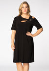 Dress DOLCE asymmetric neck - black - #2