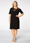 Dress DOLCE asymmetric neck - black - #1
