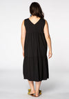 Dress stretch V-neck COTTON - black - #3