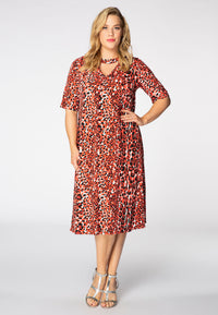 Jurk met cut-out halslijn RED LEODress cut-out RED LEO - red - #1