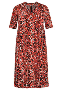 Jurk met cut-out halslijn RED LEODress cut-out RED LEO - red - #4