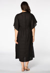Dress embroidered detail LINEN - black - #3