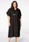 Dress embroidered detail LINEN - black - #2