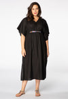 Dress embroidered detail LINEN - black - #1
