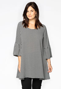 Tunic wide bottom PIED DE POULE - black - #1