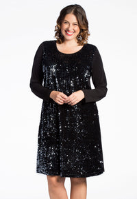 Dress SEQUINS A-line - black - #2