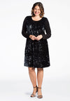 Dress SEQUINS A-line - black - #1