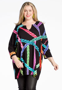 Tunic NEON CHAINS wide - black - #1