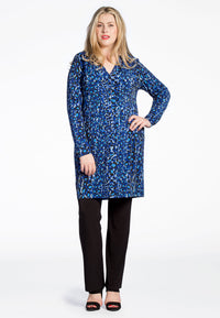 Tunic BLUE LEO grandad collar - blue - #1