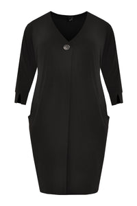 Dress DOLCE v-neck button - black - #4