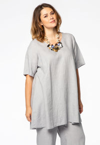 Tunic wide bottom LINEN - grey - #2