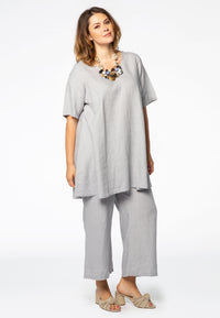 Tunic wide bottom LINEN - grey - #1