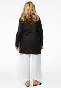 Shirt polo collar LINEN - black - #3