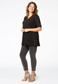 Tunic flare eyelet slit - black - #1