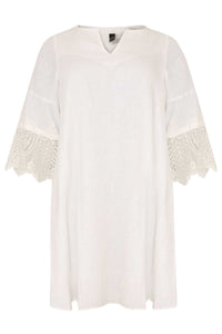Dress lace cuffs LINEN - white - #1