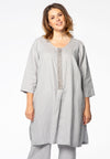 Tunic beaded placket LINEN - grey