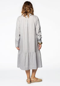 Dress frill bottom LINEN - grey - #3
