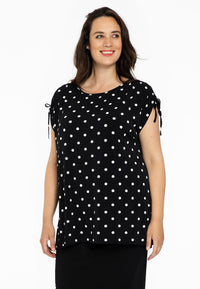 Tunic shoulder string DOTS - black - #1
