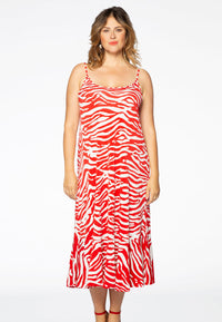 Dress spaghetti ZEBRA - red - #2