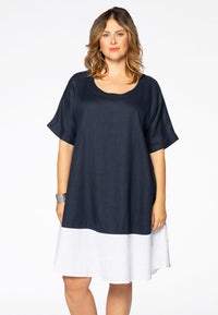 Dress colourblock LINEN - blue - #2