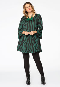Tunic wide bottom ZEBRA - green - #2