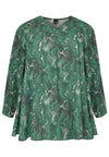Blouse met gerimpelde mouw SNAKEBlouse wide SNAKE - green - #4