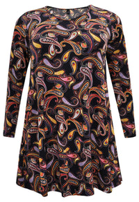 Tunic wide bottom PAISLEY - black - #3