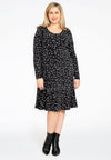 Dress frilled bottom CIRCLES - black - #1
