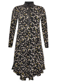 Blouse-dress frilled bottom DAISY - black - #3