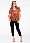 Shirt double V-neck MIX PRINT - red - #1