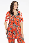 Tunic wide bottom MIX PRINT - red - #1