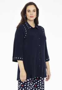 Blouse flare eyelets DOLCE - blue - #2