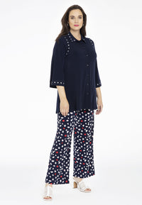 Blouse flare eyelets DOLCE - blue - #1