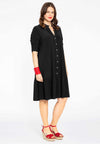 Dress frilled grandad collar DOLCE - black - #1