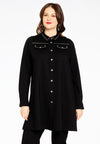 Blouse with studs INTERLOCK - black - #1