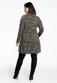 Tunic V frill wide bottom STONES - black - #3