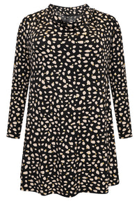 Tunic wide bottom waterfall STONES - black - #4