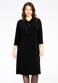 Polo-dress with ruffles DOLCE - black - #1