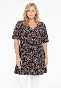 Tunic wide bottom buttoned RUBY - black - #1