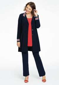 Blazer long rib trimmed DOLCE - blue - #1