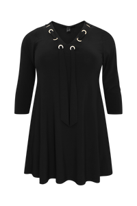 Tunic wide bottom ribbon DOLCE - black - #4